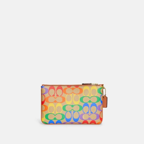 🌈🌈 NWT COACH Small Wristlet In Rainbow Signature Canvas 🌈🌈 - Picture 2 of 4